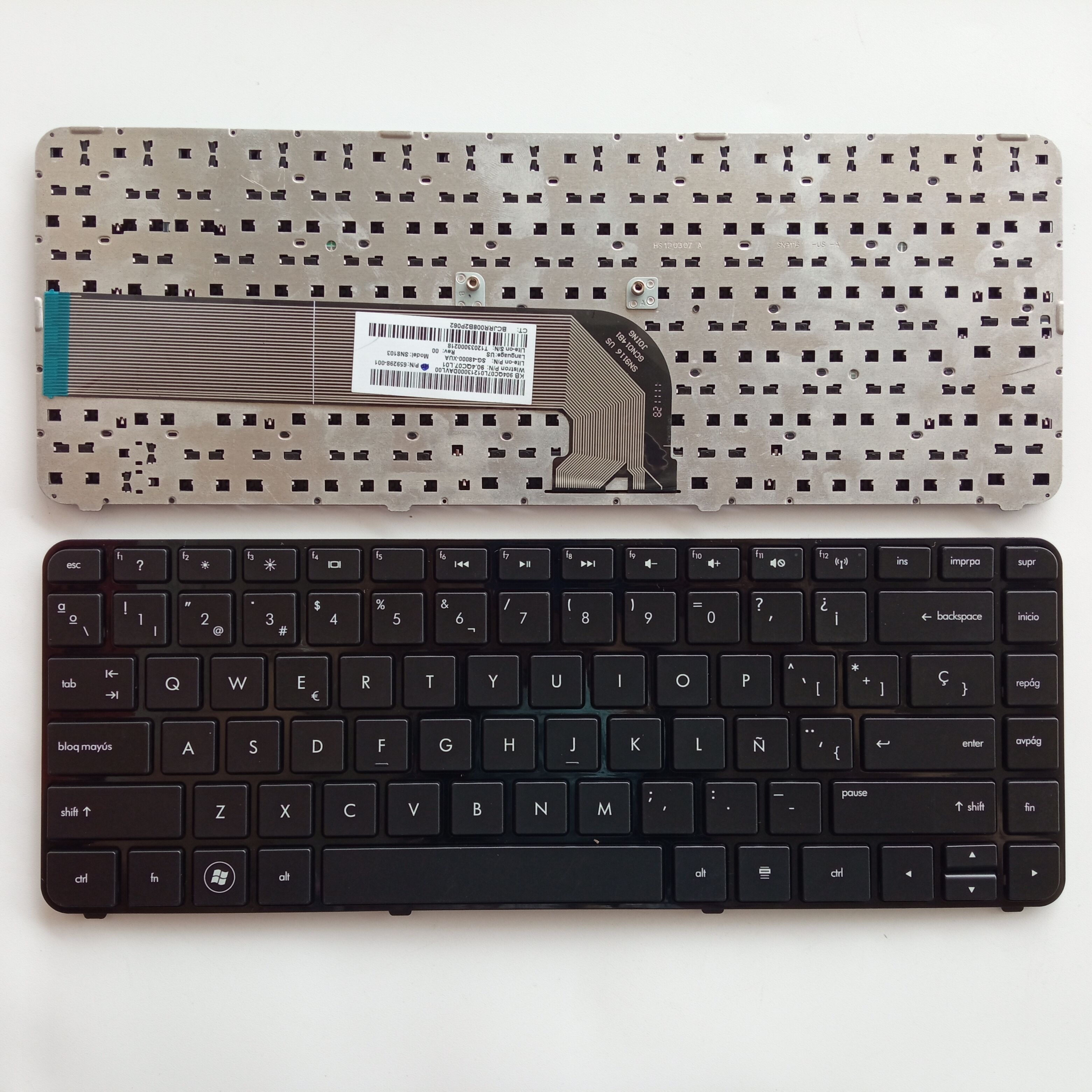 Picture of New Replacement Laptop Keyboard For HP DV4-3000 small carriage return BLACK FRAME BLACK Sp Layout